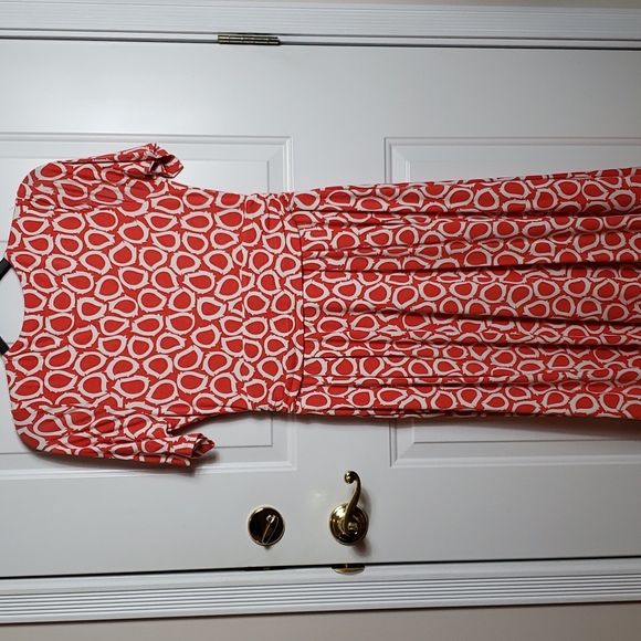 *3 for $25*  Boden Orange & White V-Neck Pull Over Maxi Dress - Size 10 - Picture 6 of 9